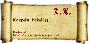 Korpás Mihály névjegykártya