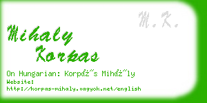 mihaly korpas business card